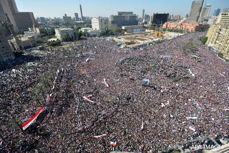 Thousands attend Friday prayers and a demonstration in Tahrir Square in Cairo, Egypt, Friday Feb. 18, 2011. Tens of thousands of flag-waving Egyptians packed into Tahrir Square for a day of prayer and celebration Friday...