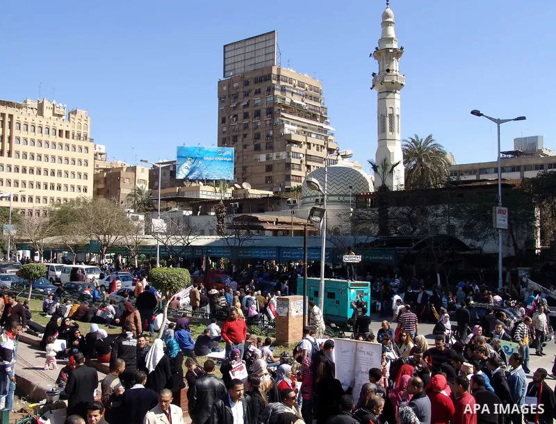 Egyptian pro-Mubarak protesters participate in a demonstration in Cairo, Egypt, Friday Feb. 18, 2011. Photo by Ahmed Asad