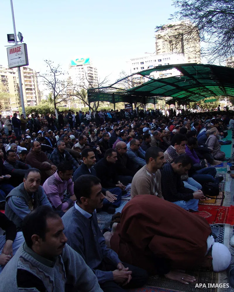 Egyptian pro-Mubarak protesters participate in a demonstration in Cairo, Egypt, Friday Feb. 18, 2011. Photo by Ahmed Asad