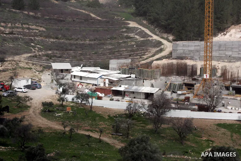 A view of a construction site at the Jewish settlement in Harmoun Hanatsev in the east Jerusalem on Feb. 20,2011. The United States vetoed a resolution that received 14 votes in favour from the United Nations Security Co...