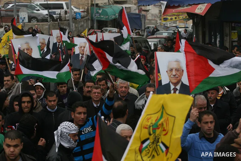 Palestinians demonstrate against the U.S. for vetoing the Arab-backed Security Council resolution against Jewish settlements, in the West Bank city of Ramallah, Sunday, Feb. 20, 2011. Palestinians with backing from much...