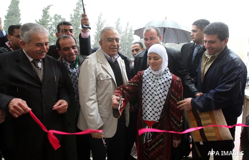 Palestinian prime minister, Salam Fayyad visit the West Bank town of Jenin on Feb 20,2011. Photo by Mustafa Abu Dayeh