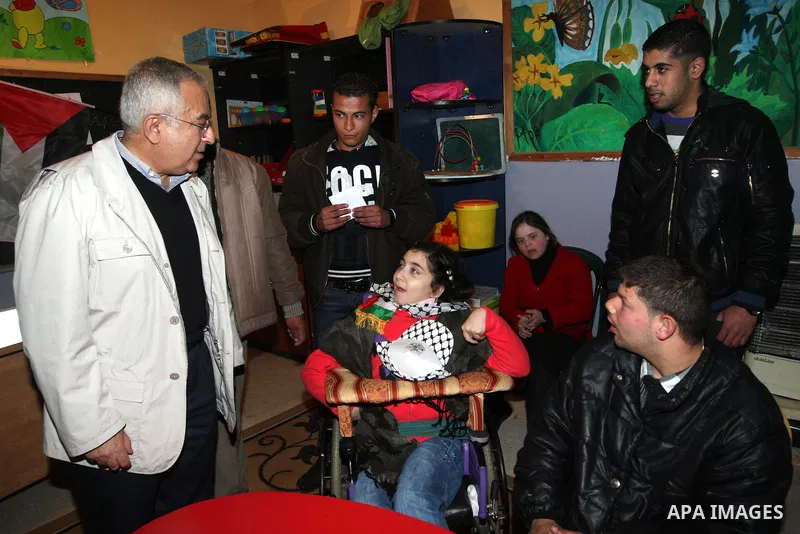 Palestinian prime minister, Salam Fayyad visit the West Bank town of Nablus on Feb 20,2011. Photo by Mustafa Abu Dayeh