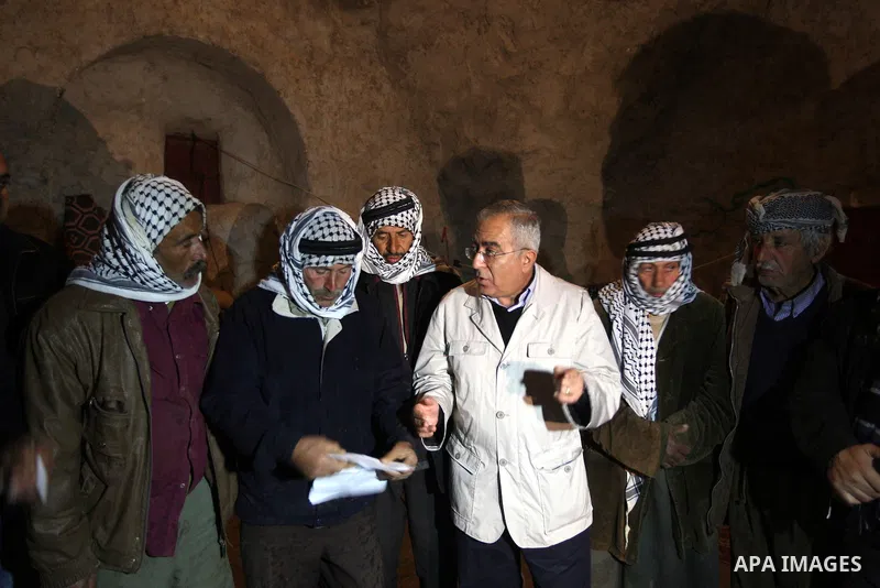 Palestinian prime minister, Salam Fayyad visit the West Bank town of Nablus on Feb 20,2011. Photo by Mustafa Abu Dayeh