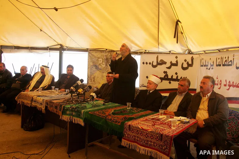 Sheikh Raed Salah, the Islamic Movement leader in Israel, delivers speech during a press conference to solidarity with the Palestinian families in Jerusalem's neighborhood of Silwan , on Feb. 22,20101. Photo by Mahfouz A...