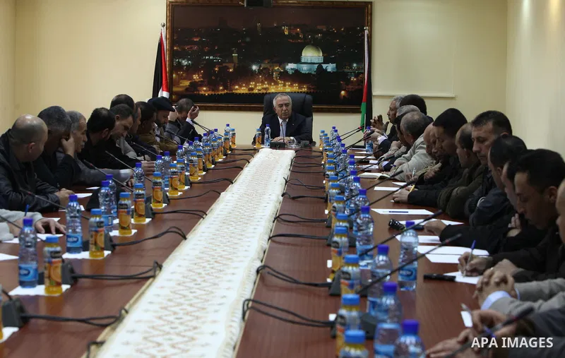 Palestinian prime minister Salam Fayyad, during a consultation meeting with people's committees of the camps, about the formation of new government, in the West Bank City of Ramallah on Feb. 22, 2011. Photo by Mustafa Ab...