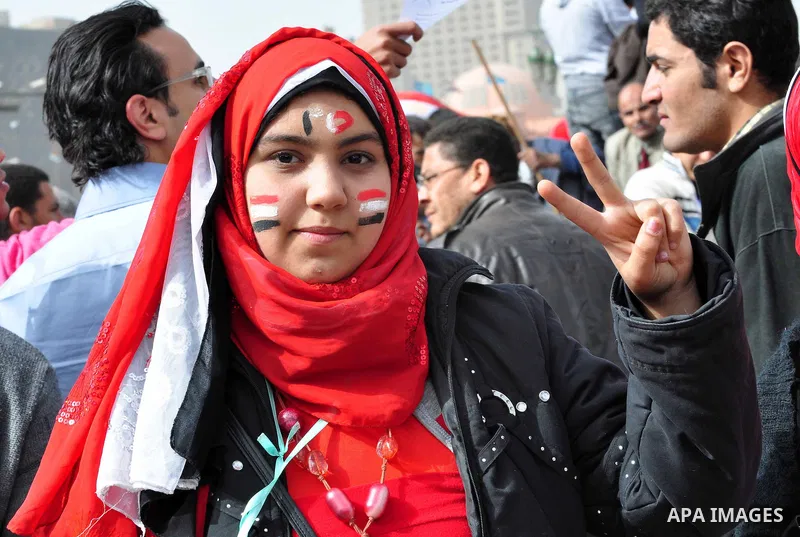 Egyptian protesters take part in a demonstration and Friday prayers in Tahrir Square, Cairo, Egypt, Friday, Feb. 25, 2011. Tens of thousands rallied in Cairo's Tahrir Square on Friday, trying to keep up pressure on Egypt...