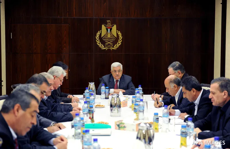Palestinian President Mahmoud Abbas, during the central committee meeting of Fateh movement, in the West Bank city of Ramallah on Feb. 27, 2011. Photo by Thaer Ganaim
