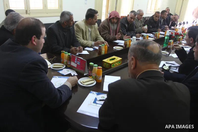 Palestinian factions leaders attend a meeting organized by the Consortium of Independent Palestinians (CIP) in Gaza city on Feb. 27,2011. Photo by Ashraf Amra