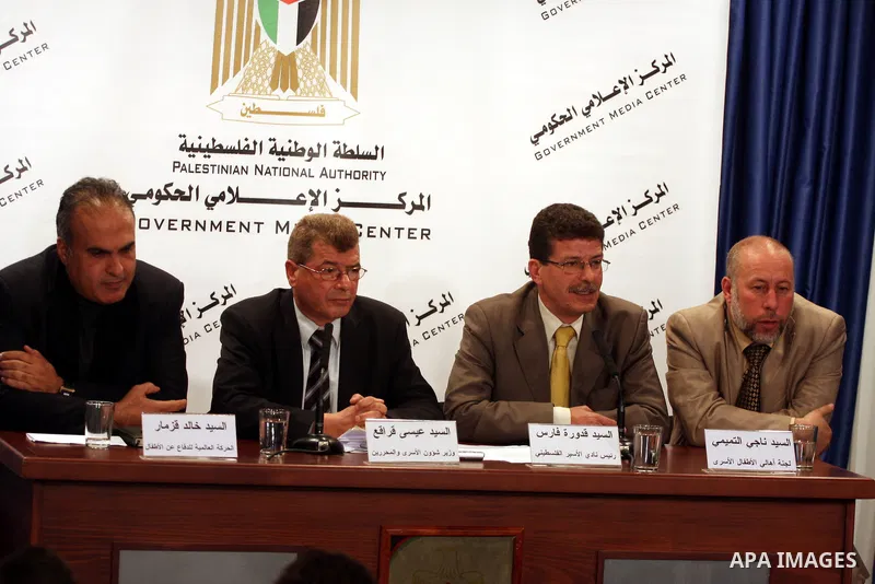 Palestinian Prisoners Minister, Issa Qaraqe attends a press conference discussing the prosecution of Palestinian children by Israeli occupation forces in the West Bank city of Ramallah on March 1, 2011. Photo by Issam Ri...
