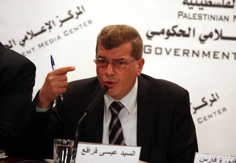 Palestinian Prisoners Minister, Issa Qaraqe attends a press conference discussing the prosecution of Palestinian children by Israeli occupation forces in the West Bank city of Ramallah on March 1, 2011. Photo by Issam Ri...