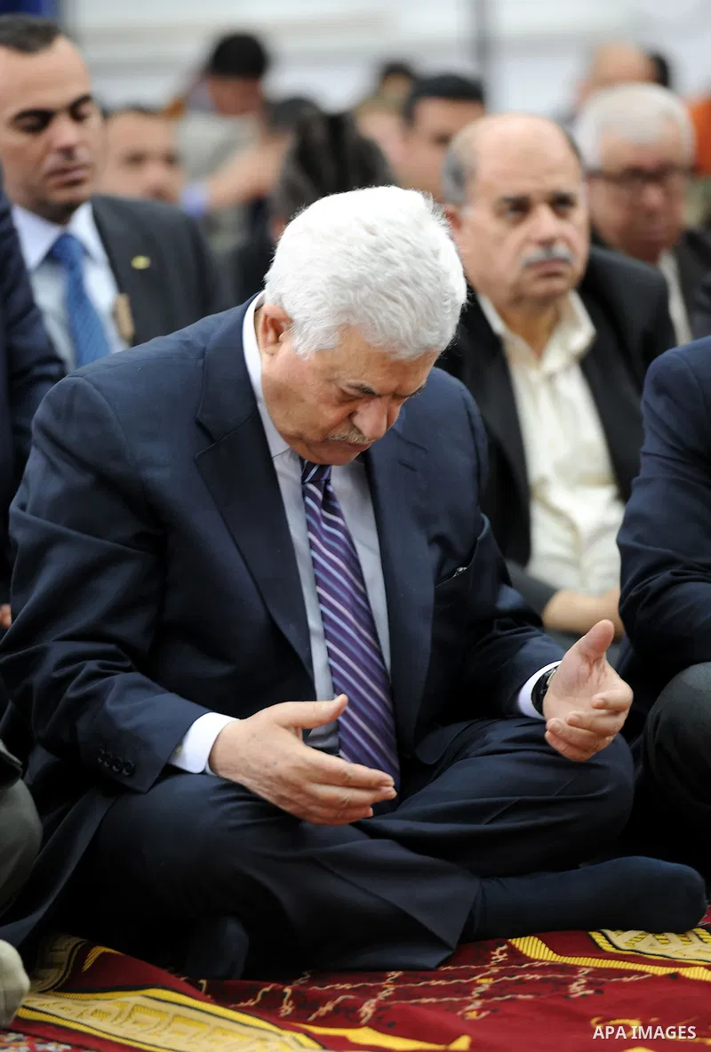 Palestinian President Mahmoud Abbas (Abu Mazen) attends Friday prayers in the West Bank city of Ramallah on March 4, 2011. Photo by Thaer Ganaim
