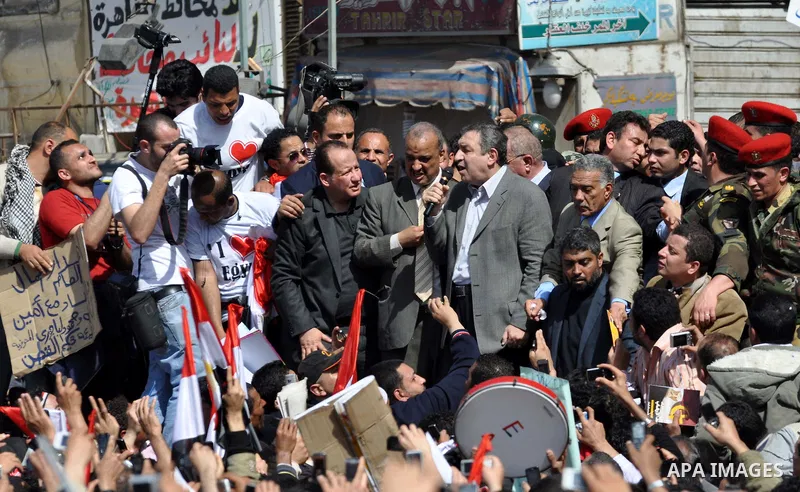 Egyptian Prime Minister designate Essam Sharaf, speaks to demonstrators at Tahrir Square in Cairo, Egypt, Friday, March 4, 2011. Egypt's new prime minister designate has vowed before thousands of mostly young demonstrato...