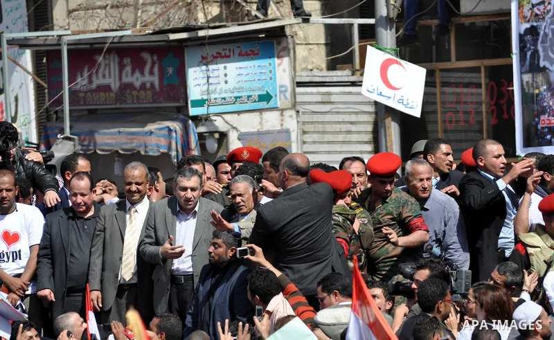 Egyptian Prime Minister designate Essam Sharaf, speaks to demonstrators at Tahrir Square in Cairo, Egypt, Friday, March 4, 2011. Egypt's new prime minister designate has vowed before thousands of mostly young demonstrato...