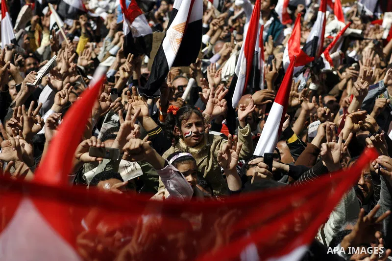 Egyptian protesters attend the Friday demonstration at the Tahrir Square in Cairo, Egypt, Friday, March 4, 2011. Egyptian Prime Minister designate Essam Sharaf vowed before thousands of mostly young demonstrators at the...
