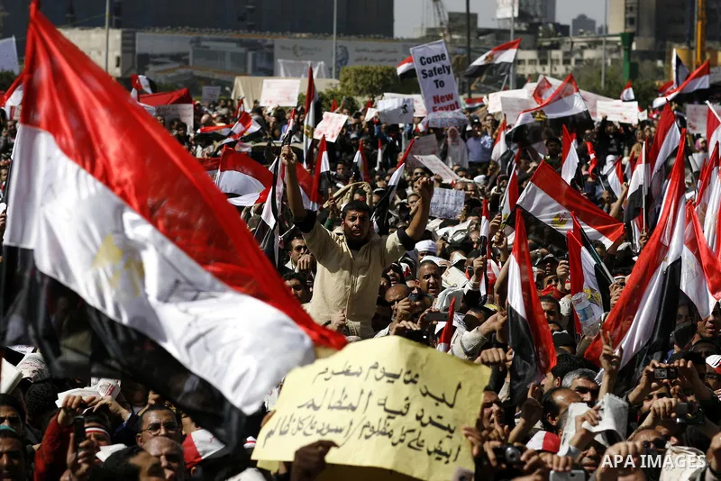 Egyptian protesters attend the Friday demonstration at the Tahrir Square in Cairo, Egypt, Friday, March 4, 2011. Egyptian Prime Minister designate Essam Sharaf vowed before thousands of mostly young demonstrators at the...