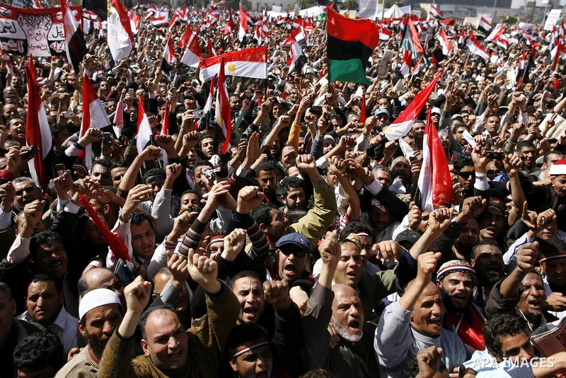 Egyptian protesters attend the Friday demonstration at the Tahrir Square in Cairo, Egypt, Friday, March 4, 2011. Egyptian Prime Minister designate Essam Sharaf vowed before thousands of mostly young demonstrators at the...