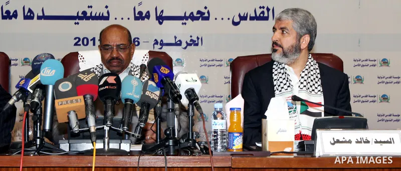 The head of the Hamas political bureau, Khaled Mashaal attends the eighth Jerusalem conference in the Sudanese capital of Khartoum on March 6,2011. Photo by STR