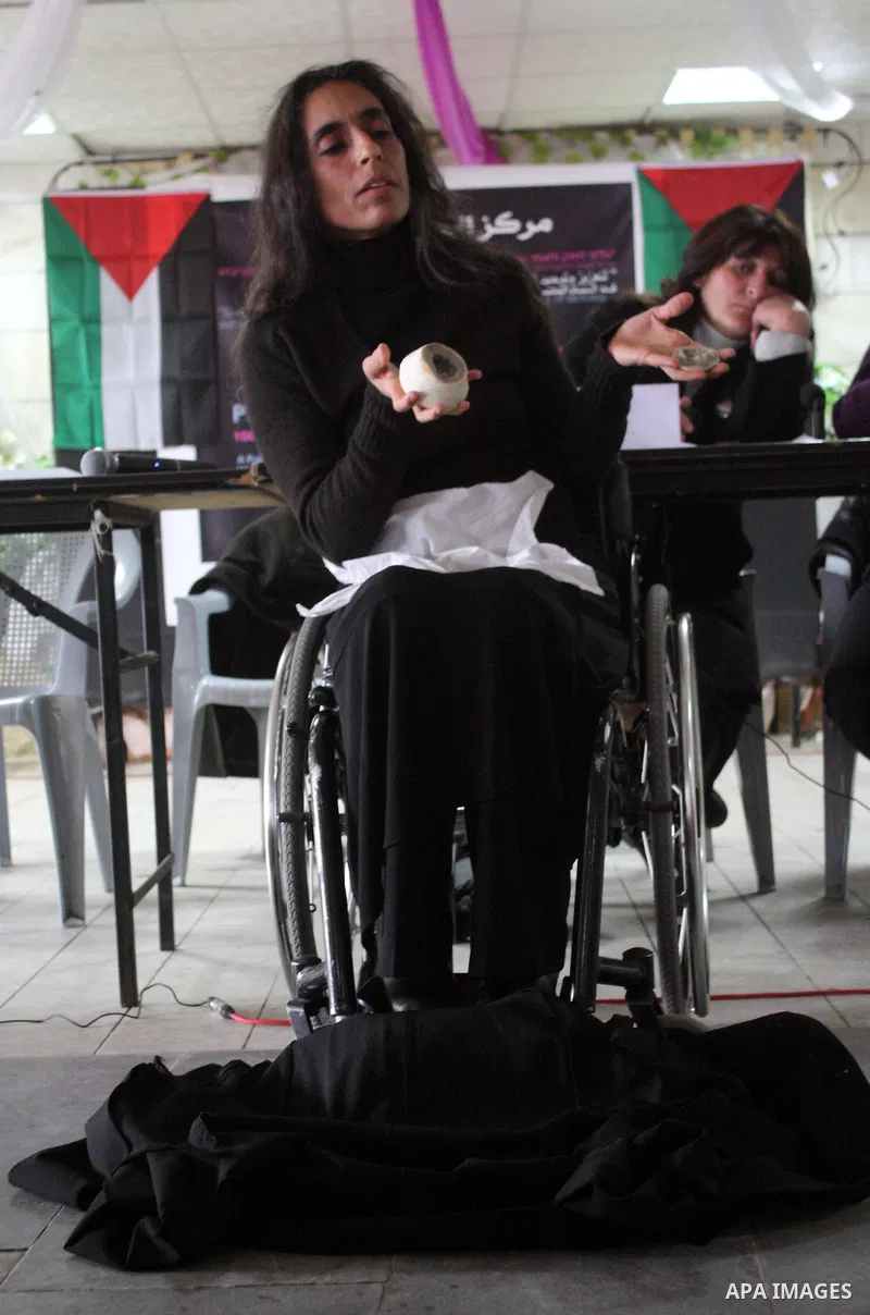 Palestinian and israeli women take part in a Palestinian_Jewish conference of the occasion of the 100th International Womens Day on March 12,2011 in Beit Omar village near the West Bank city of Hebron. Photo by Najeh Has...