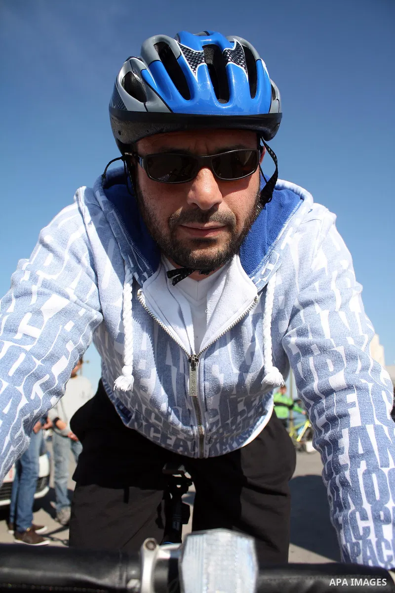 Palestinians compete during cycling race in the West Bank city of Hebron on March 14,2011.This event is the first of it kind on the local level and it was organized by the Palestinian Ministery of youth and sport as a pr...
