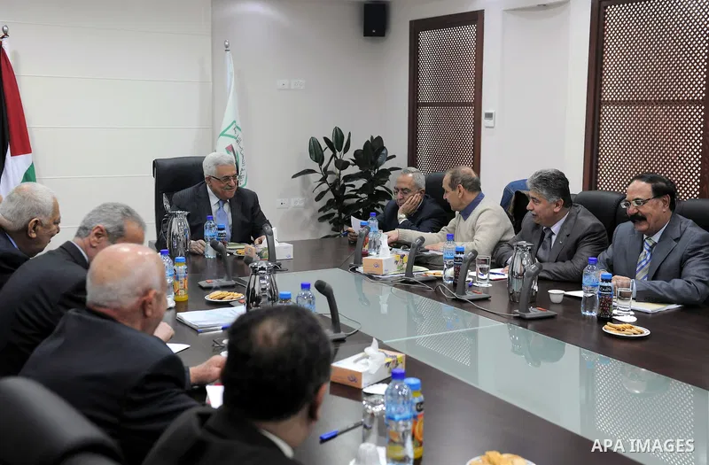 Palestinain President Mahmoud Abbas (Abu Mazen) meets with the Executive Committee of the Palestine Liberation Organization in Ramallah west bank 03.15.2011 photo by Thaer Ganaim