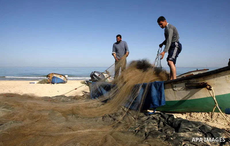 Palestinian fisherman on the coast of Rafah in the southern Gaza Strip on March 16, 2011. Israel said Tuesday it seized a cargo ship loaded with weapons sent by Iran to Palestinian militants in Gaza, including sophistica...