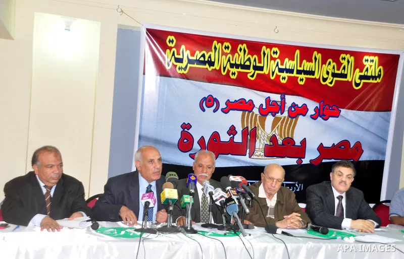 The Egyptian Muslim brotherhood arranged a press conference. they said that they will vote in the upcoming constitutional amendments in order to maintain stability in Egypt.March 16 2011. Photo by Ahmed Asad