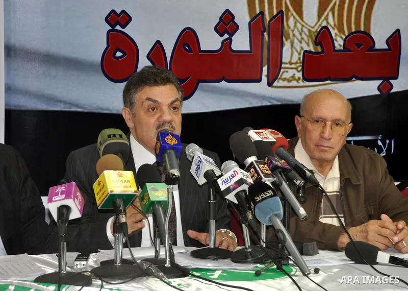 The Egyptian Muslim brotherhood arranged a press conference. they said that they will vote in the upcoming constitutional amendments in order to maintain stability in Egypt.March 16 2011. Photo by Ahmed Asad