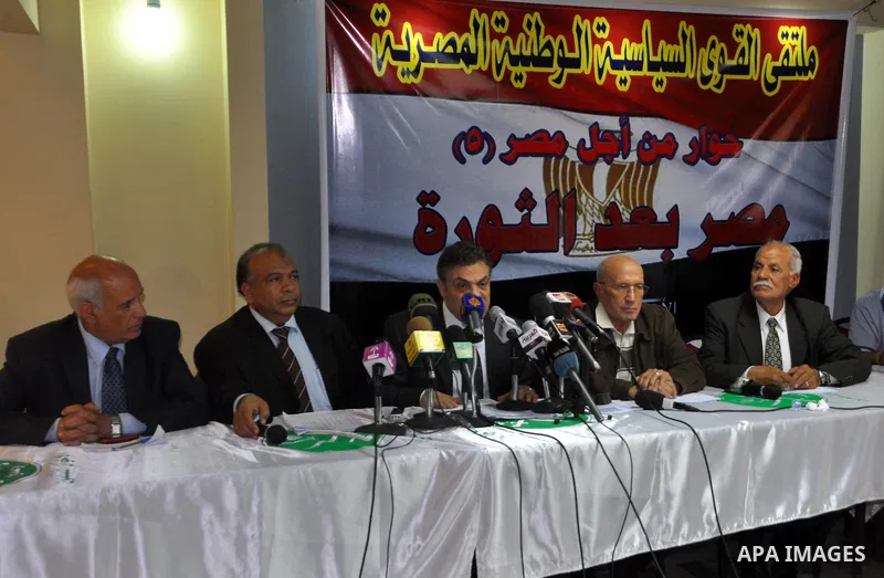 The Egyptian Muslim brotherhood arranged a press conference. they said that they will vote in the upcoming constitutional amendments in order to maintain stability in Egypt.March 16 2011. Photo by Ahmed Asad