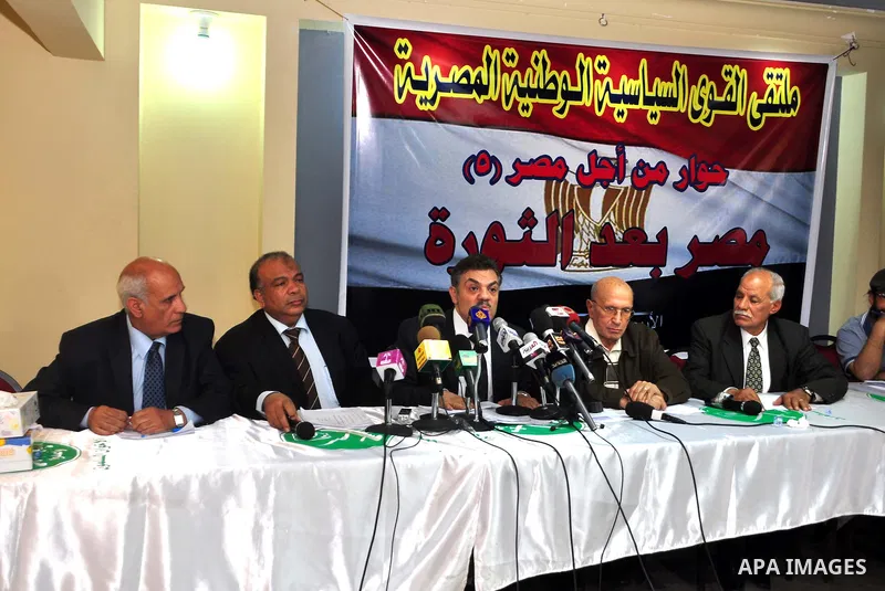 The Egyptian Muslim brotherhood arranged a press conference. they said that they will vote in the upcoming constitutional amendments in order to maintain stability in Egypt.March 16 2011. Photo by Ahmed Asad
