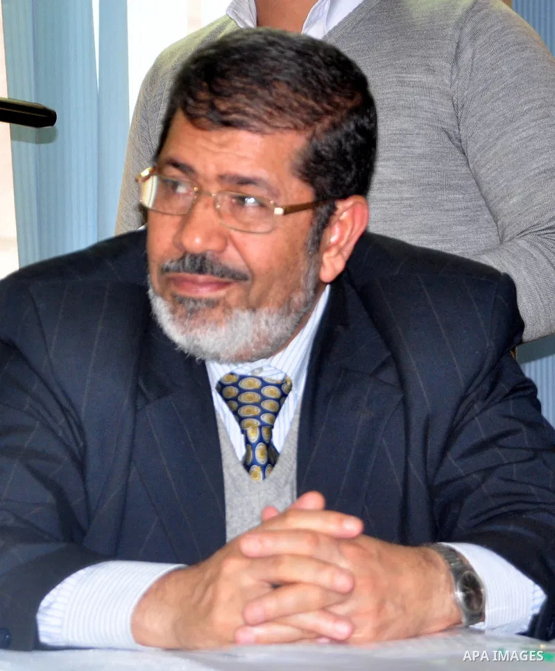 Egyptian Muslim brotherhood senior Mohamed Morsi talks during a press conference. The Muslim Brotherhood considered the Egypt's largest opposition group. On January 25 tens of thousands of Egyptians took to the streets i...