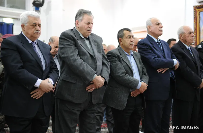 Palestinian President Mahmoud Abbas (Abu Mazen) attends Friday prayers in the West Bank city of Ramallah on March 18, 2011. Photo by Omar Rashidi