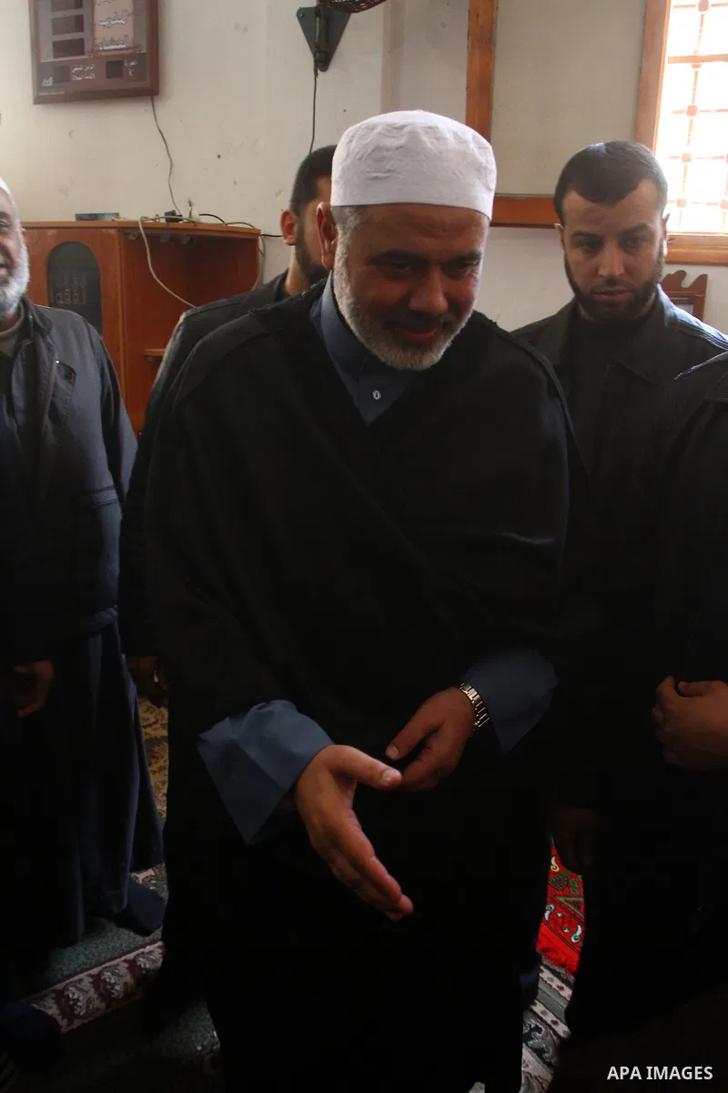 Palestinian Prime Minister in Gaza Strip, Ismail Haniyah attends Friday prayers in Gaza City on March 18,2011. Photo by Ashraf Amra