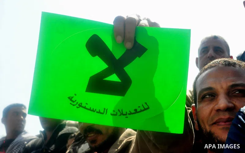 Egyptians shout anti- constitutional amendments slogans during a protest at Tahrir Square in Cairo, Egypt, Friday, March 18, 2011 a day before the referendum . Civic groups have raised fears that the timing of a Saturday...