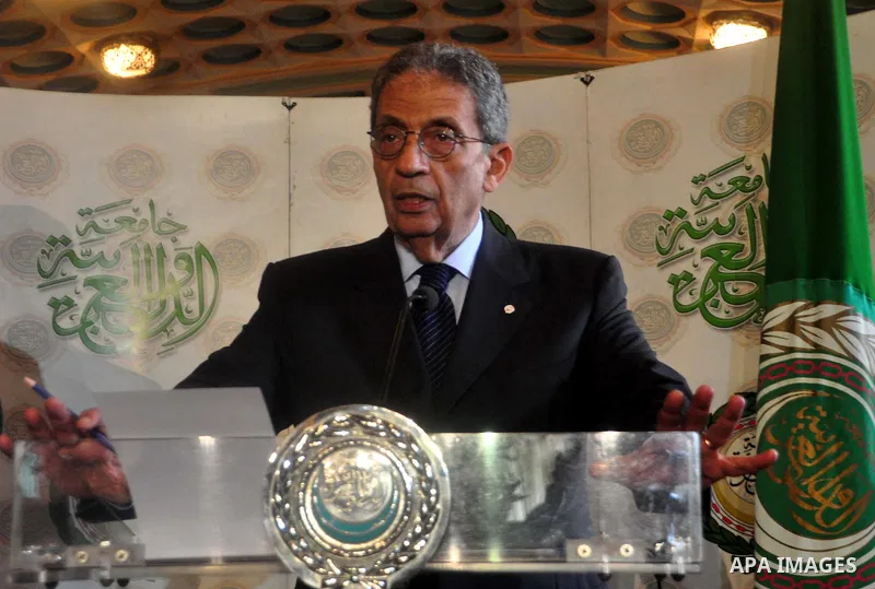 Arab League Secretary General Amr Moussa meets with Russian Foreign Minister Sergei Lavrov at the Arab League headquarters in Cairo, Egypt, 21 March 2011. Russian Foreign Minister Sergei Lavrov is on a tour of the Middle...