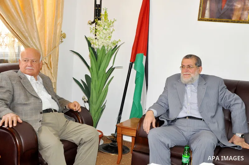 Palestinian Jihad Islamic and Fatah leaders attend a meeting to discuss the Palestinian reconciliation between Fatah and Hamas in Gaza City on March 21,2011. Photo by STR