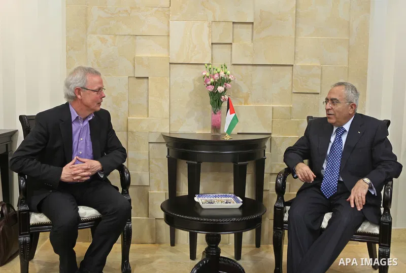 Palestinian Prime Minister Salam Fayyad meets with Dutch Senator, Tine Cox in the West Bank city of Ramallah March 22, 2011. Photo by Mustafa Abu Dayeh