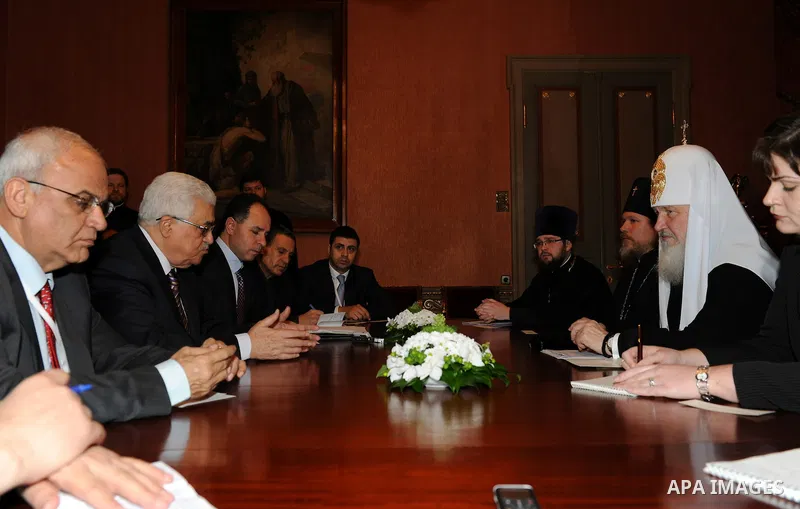 Palestinian President Mahmoud Abbas meets with Patriarch of Moscow, Russia 23 March 2011. Mahmoud Abbas is on a working visit in Russia which takes place ahead of a meeting of the Quartet of international mediators of th...