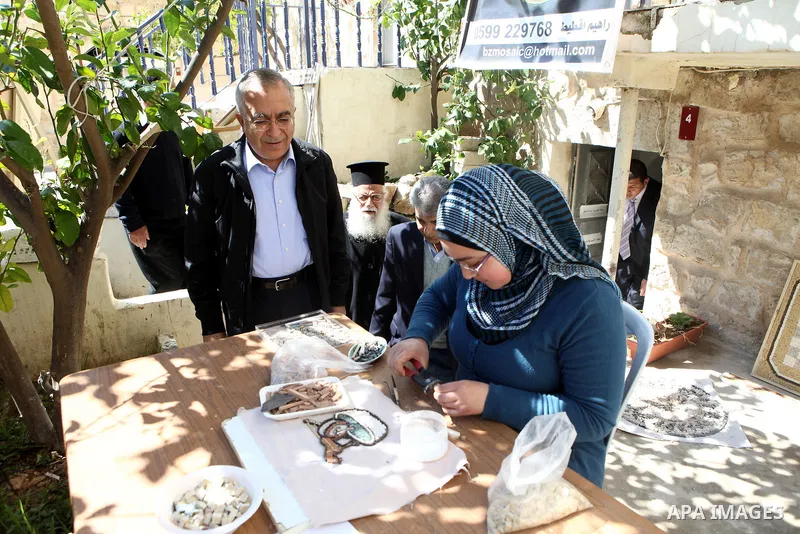 Palestinian Prime Minister, Salam Fayyad during the opening of the popular market (Alaly) in the Old City of Bir Zeit west bank. March, 26, 2011 Photo by Mustafa Abu Dayeh
