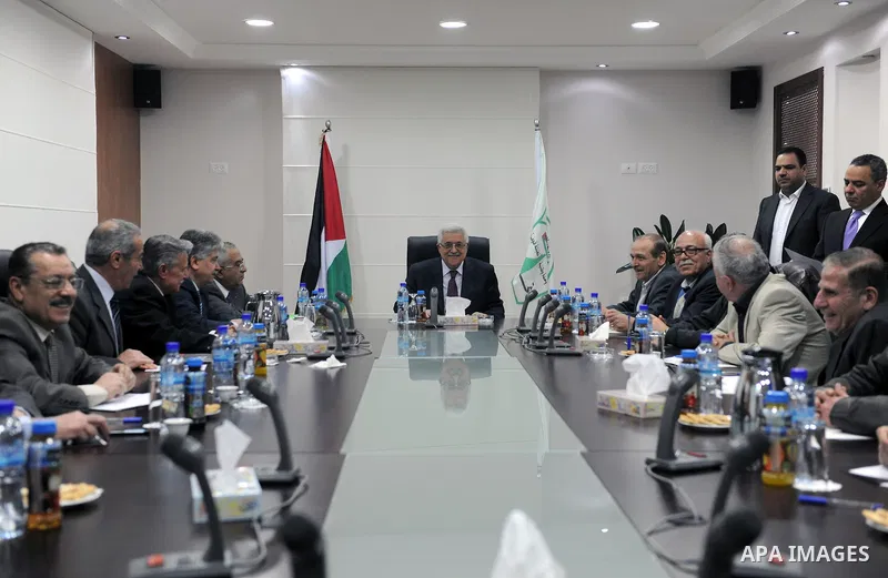 Palestinian President Mahmoud Abbas (Abu Mazen) heads the Executive Committee of the Palestine Liberation Organization in the West Bank city of Ramallah on March 27, 2011. Photo by Thaer Ganaim