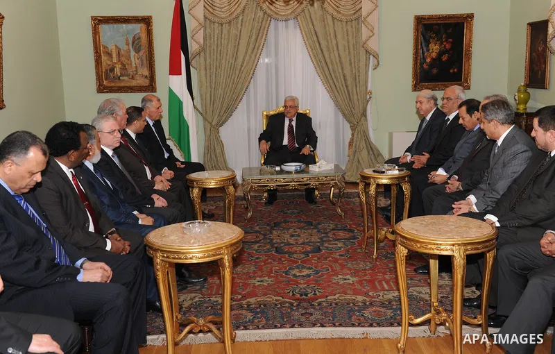 President Mahmoud Abbas (Abu Mazen) during a meeting with Arab ambassadors in Cairo, Egypt, Thursday, April 8, 2011. Photo by Thaer Ganaim