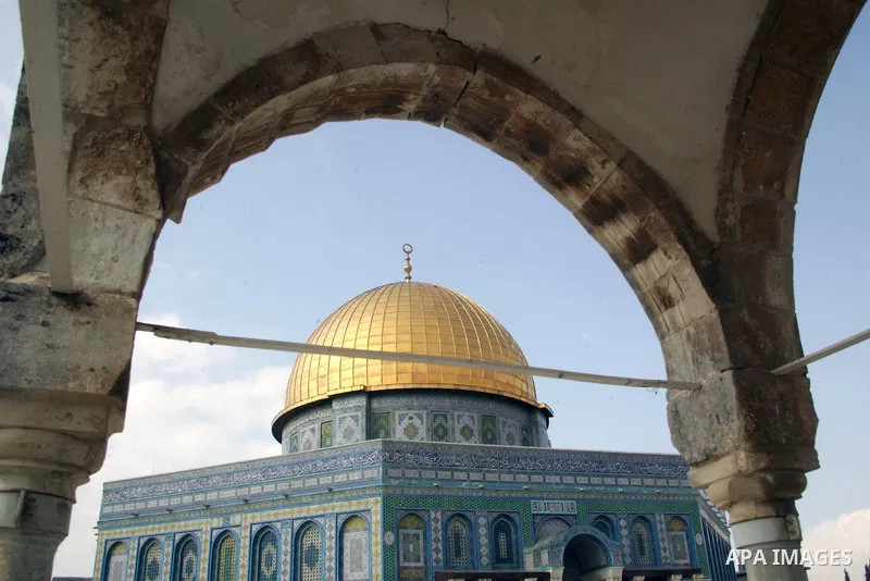 Dome of Rock is seen in the Al Aqsa Mosque compound, also known to Jews as the Temple Mount, in Jerusalem's old city on April 11,2011. Photo by Mahfouz Abu Turk