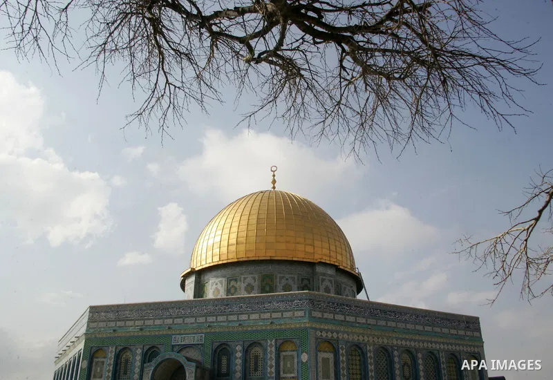 Dome of Rock is seen in the Al Aqsa Mosque compound, also known to Jews as the Temple Mount, in Jerusalem's old city on April 11,2011. Photo by Mahfouz Abu Turk