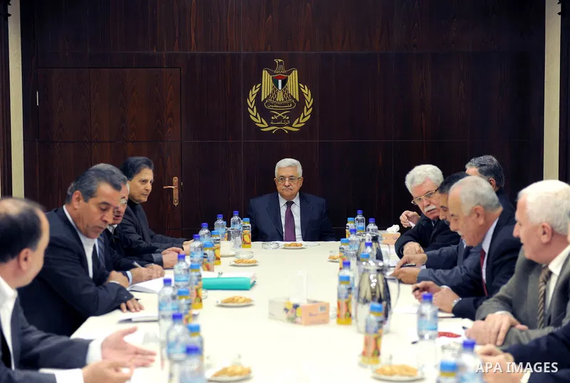 Palestinian President Mahmoud Abbas (Abu Mazen) attends the Central Committee meeting in the West Bank city of Ramallah on April 13, 2011. Photo by Thaer Ganaim