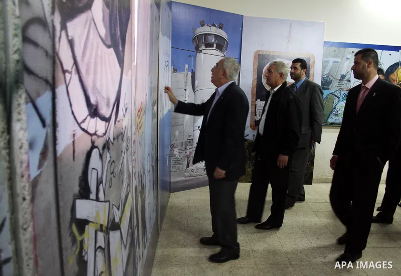 Palestinian prime minister Salam Fayyad participates the opening ceremony of the 6th Bilin international conference for Palestinian Popular Resistance on April 20, 2011 in West Bank village of Bilin, near Ramallah. Fayya...