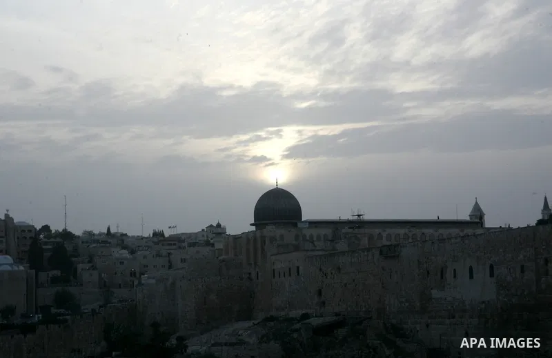 Alaqsa mosque is seen Alaqsa compound in the Jerusalem's old city on April 20,2011. Photo by Mahfouz Abu Turk