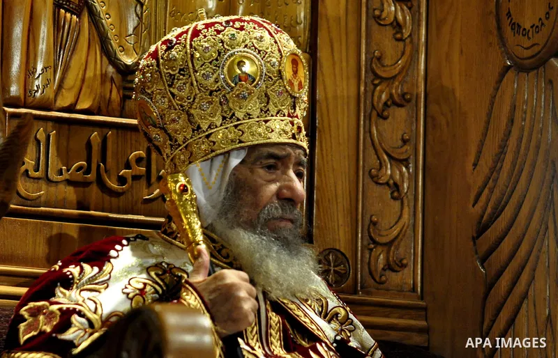 Egypt's Coptic Pope Shenouda III attends an Easter service in the main cathedral in Cairo April 23, 2011. This year, the Orthodox and Catholic churches are celebrating Easter on the same date. Photo by Ahmed Asad