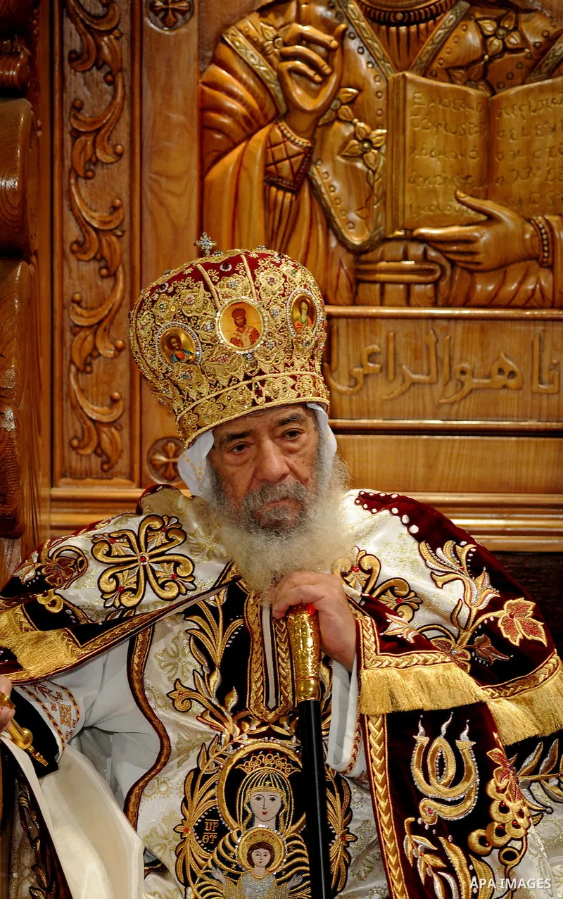 Egypt's Coptic Pope Shenouda III attends an Easter service in the main cathedral in Cairo April 23, 2011. This year, the Orthodox and Catholic churches are celebrating Easter on the same date. Photo by Ahmed Asad
