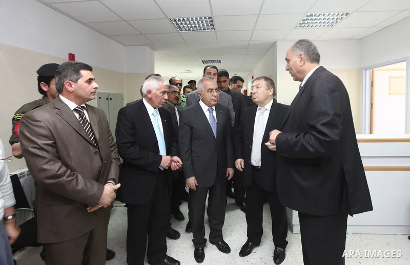 Palestinian Pime Minister, Salam Fayyad during the opening of Khaled Bin Al Waleed Street in west bank city of Hebron on April 24,2011. Photo by Mustafa Abu Dayeh