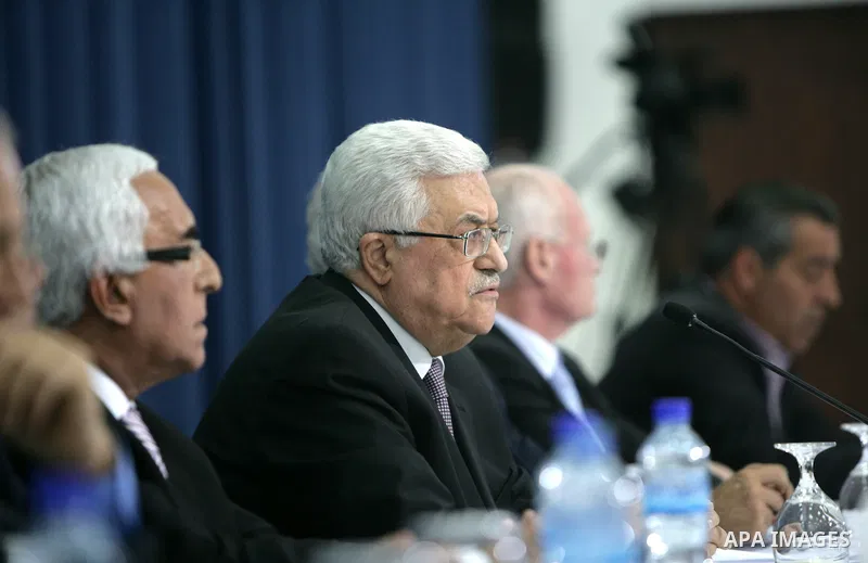 Palestinian President Mahmoud Abbas (Abu Mazen) during a meeting with a delegation of Israel's peace initiative in the West Bank city of Ramallah on April 28, 2011. Photo by Thaer Ganaim